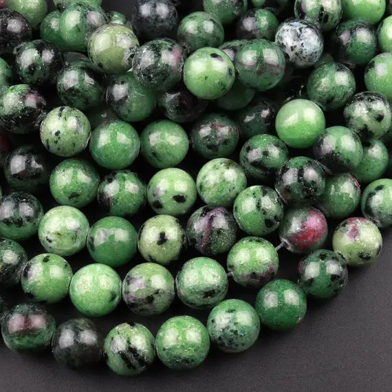 Natural Ruby Zoisite 4mm 6mm 8mm 10mm Round Beads 15.5" Strand