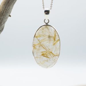 Shop Rutilated Quartz Pendants! Golden Rutilated Quartz Oval Pendant // Rutilated Quartz Jewelry // Sterling Silver // Village Silversmith | Natural genuine Rutilated Quartz pendants. Buy crystal jewelry, handmade handcrafted artisan jewelry for women.  Unique handmade gift ideas. #jewelry #beadedpendants #beadedjewelry #gift #shopping #handmadejewelry #fashion #style #product #pendants #affiliate #ad