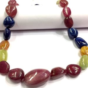 Shop Sapphire Chip & Nugget Beads! AAA+ QUALITY~~Natural Multi Sapphire Smooth Nuggets Beads Multi Color Strand Beads Truly Gorgeous Nuggets Beads Sapphire Gemstone Beads. | Natural genuine chip Sapphire beads for beading and jewelry making.  #jewelry #beads #beadedjewelry #diyjewelry #jewelrymaking #beadstore #beading #affiliate #ad
