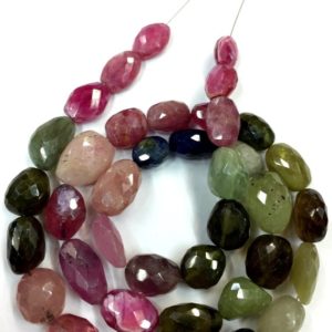 Shop Sapphire Chip & Nugget Beads! Natural Multi Sapphire Faceted Nuggets Beads Sapphire Nugget Shape Sapphire Gemstone Beads Jewelry Making Nugget Beads Wholesale Gem Beads | Natural genuine chip Sapphire beads for beading and jewelry making.  #jewelry #beads #beadedjewelry #diyjewelry #jewelrymaking #beadstore #beading #affiliate #ad