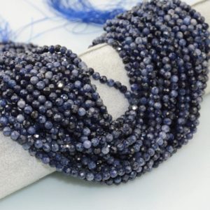Shop Sapphire Faceted Beads! Sapphire Faceted Beads, Natural Gemstone Beads, Round Semi Precious Stone Beads 2mm 3mm 4mm 15'' | Natural genuine faceted Sapphire beads for beading and jewelry making.  #jewelry #beads #beadedjewelry #diyjewelry #jewelrymaking #beadstore #beading #affiliate #ad