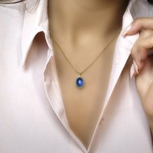 Shop Sapphire Necklaces! Custom Sapphire Necklace · Bridesmaid Necklace · September Birthstone Necklace · Sapphire Jewelry · Gemstone Necklace | Natural genuine Sapphire necklaces. Buy crystal jewelry, handmade handcrafted artisan jewelry for women.  Unique handmade gift ideas. #jewelry #beadednecklaces #beadedjewelry #gift #shopping #handmadejewelry #fashion #style #product #necklaces #affiliate #ad