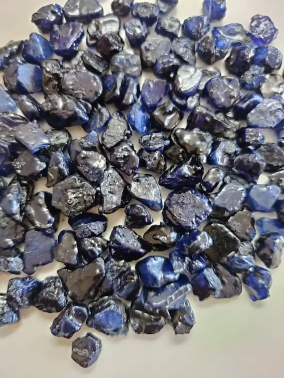 6mm To 10mm ,beautiful Natural Blue Sapphire Rough Gemstone, Superb Aaa Quality, Healing Crystal, Jewelry Making, Raw Sapphire, 5 Pieces Lot