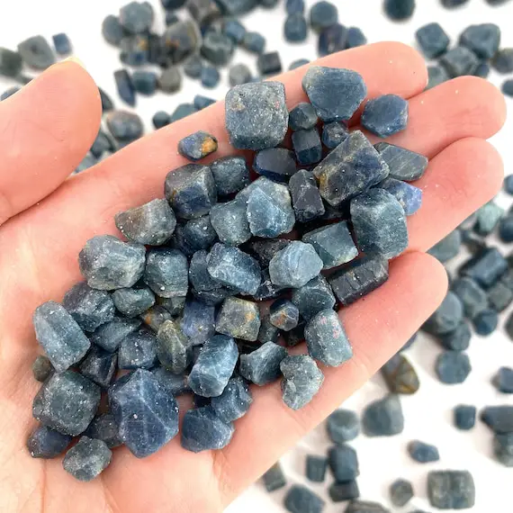 One Raw Blue Sapphire, Natural Blue Sapphire, Blue Sapphire, Etched Sapphire
