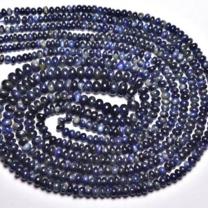 Shop Sapphire Rondelle Beads! 16 Inches Strand Natural Sapphire Rondelle Beads 3mm to 5mm Smooth Rondelles Gemstone Beads Jewelry Blue Sapphire Plain Beads Strand No5445 | Natural genuine rondelle Sapphire beads for beading and jewelry making.  #jewelry #beads #beadedjewelry #diyjewelry #jewelrymaking #beadstore #beading #affiliate #ad