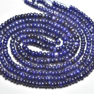 Shop Sapphire Rondelle Beads! 16 Inches Strand Natural Sapphire Rondelle Beads 2.5mm to 3.5mm Smooth Rondelles Gemstone Beads Blue Sapphire Plain Beads Strand No5348 | Natural genuine rondelle Sapphire beads for beading and jewelry making.  #jewelry #beads #beadedjewelry #diyjewelry #jewelrymaking #beadstore #beading #affiliate #ad