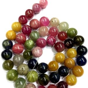 Shop Sapphire Round Beads! Exclusive Gemstone Beads Natural Rare Multi Sapphire Round Shape Beads Sapphire Round Gemstone Beads Smooth Sapphire Gemstone Beads 10-11.MM | Natural genuine round Sapphire beads for beading and jewelry making.  #jewelry #beads #beadedjewelry #diyjewelry #jewelrymaking #beadstore #beading #affiliate #ad