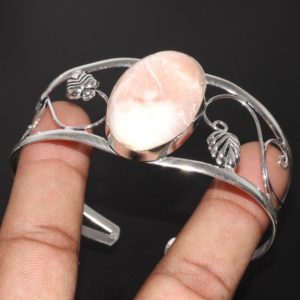 scolecite Bangle Woman Bangle Gift For Girl Adjustable Bangle Gift For Her Sterling Silver Plated Bangle Gemstone Bangle XY2139 | Natural genuine Scolecite bracelets. Buy crystal jewelry, handmade handcrafted artisan jewelry for women.  Unique handmade gift ideas. #jewelry #beadedbracelets #beadedjewelry #gift #shopping #handmadejewelry #fashion #style #product #bracelets #affiliate #ad