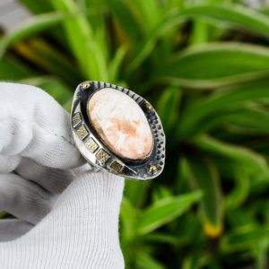 Shop Scolecite Rings! Scolecite Ring 925 Sterling Silver Ring Ring Size 8 18K Gold Plated Genuine Gemstone Ring Handmade Silver Jewelry Gift For Mom | Natural genuine Scolecite rings, simple unique handcrafted gemstone rings. #rings #jewelry #shopping #gift #handmade #fashion #style #affiliate #ad