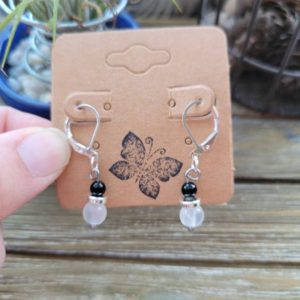 Shop Selenite Earrings! Selenite and Onyx Crystal  Earrings, Dangle Earrings , Crystal Jewelry | Natural genuine Selenite earrings. Buy crystal jewelry, handmade handcrafted artisan jewelry for women.  Unique handmade gift ideas. #jewelry #beadedearrings #beadedjewelry #gift #shopping #handmadejewelry #fashion #style #product #earrings #affiliate #ad