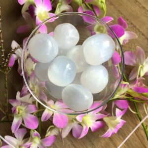 Shop Tumbled Selenite Crystals & Pocket Stones! Selenite tumble stone | Natural genuine stones & crystals in various shapes & sizes. Buy raw cut, tumbled, or polished gemstones for making jewelry or crystal healing energy vibration raising reiki stones. #crystals #gemstones #crystalhealing #crystalsandgemstones #energyhealing #affiliate #ad