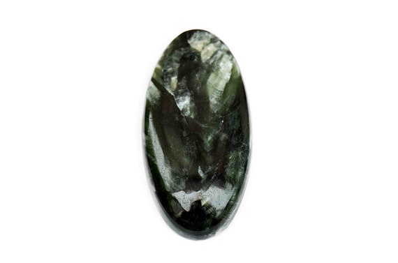 Seraphinite Gemstone Cabochon (29mm X 15mm X 5mm) 19.5cts - Natural Loose Gem - Stone For Sale