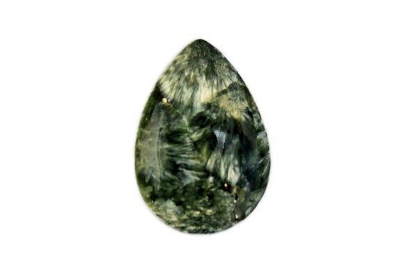 Seraphinite Cabochon Gemstone (29mm X 20mm X 4mm) 17.5cts - Drop Stone - Loose Crystal