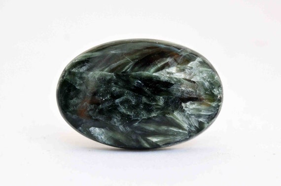 Seraphinite Cabochon Stone (35mm X 23mm X 5mm) 36.5cts - Oval Cabochon