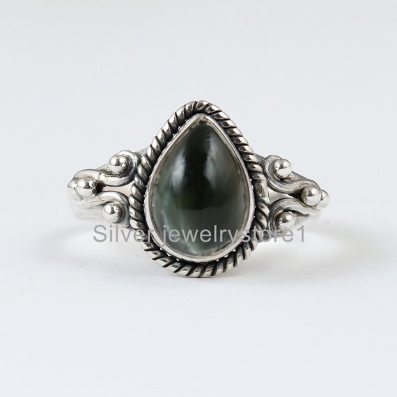 Natural Seraphinite Ring ,polished Gemstone Ring, 925 Solid Sterling Silver Ring, Natural Stone Ring, Women's Ring, Handmade Sliver Ring