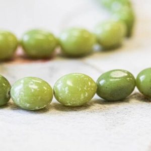 L/ Olive Jade 15x20mm Nugget Beads Size Varies 16" Strand Natural Lime Green Serpentine Gemstone Tumble Nugget For Crafts For Jewelry Making | Natural genuine chip Serpentine beads for beading and jewelry making.  #jewelry #beads #beadedjewelry #diyjewelry #jewelrymaking #beadstore #beading #affiliate #ad