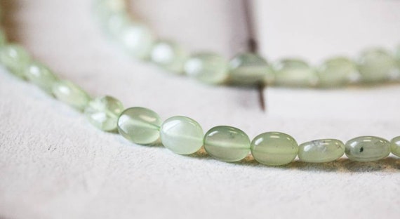 S-m/ New Jade 8x10mm Flat Oval Beads 15.5" Strand Natural Light Green Serpentine Gemstone Beads For Crafts For Jewelry Making