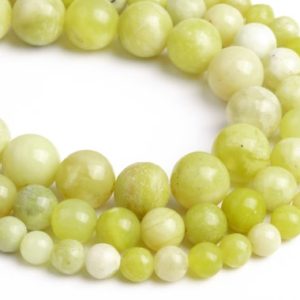 Shop Serpentine Round Beads! Genuine Natural Yellow Green Serpentine Jade Loose Beads Round Shape 5-6mm 7-8mm 9-10mm | Natural genuine round Serpentine beads for beading and jewelry making.  #jewelry #beads #beadedjewelry #diyjewelry #jewelrymaking #beadstore #beading #affiliate #ad