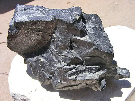 Petrovsky Shungite Specimen, Very Rare Petrovsky Shungite, 489 Grams, Or 2445 Carats, 70-85% Carbon, Like Silver Or Noble Shungite