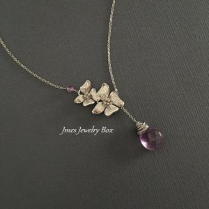 Shop Ametrine Jewelry! Silver orchid necklace with wire wrapped Ametrine drop, Ametrine necklace, Orchid lariat, Gemstone lariat, Amethyst lariat necklace | Natural genuine Ametrine jewelry. Buy crystal jewelry, handmade handcrafted artisan jewelry for women.  Unique handmade gift ideas. #jewelry #beadedjewelry #beadedjewelry #gift #shopping #handmadejewelry #fashion #style #product #jewelry #affiliate #ad