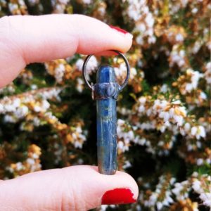 Simple gemmy Kyanite wand amulet | Natural genuine stones & crystals in various shapes & sizes. Buy raw cut, tumbled, or polished gemstones for making jewelry or crystal healing energy vibration raising reiki stones. #crystals #gemstones #crystalhealing #crystalsandgemstones #energyhealing #affiliate #ad