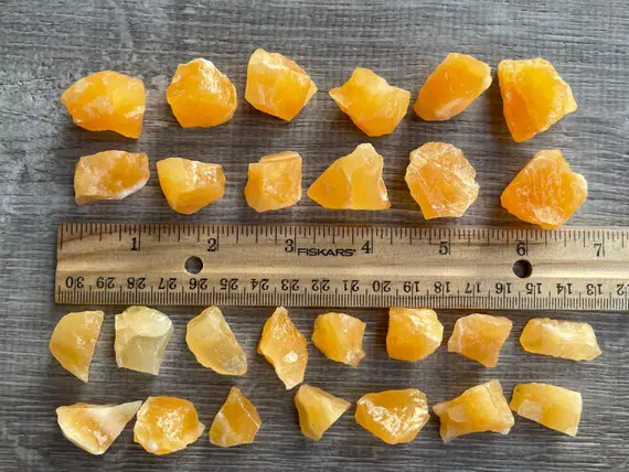 Small Orange Calcite Rough Natural Stones, 1"-1.5" Raw Calcite Orange Chips, Mini Calcite Orange, Healing Crystals, Wholesale Bulk Lot