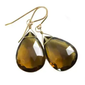 Shop Smoky Quartz Earrings! Whiskey Cognac Smokey Quartz Earrings Sterling Silver or 14k Solid Yellow Gold or Yellow or Rose Filled Large Teardrop Natural Classic Drops | Natural genuine Smoky Quartz earrings. Buy crystal jewelry, handmade handcrafted artisan jewelry for women.  Unique handmade gift ideas. #jewelry #beadedearrings #beadedjewelry #gift #shopping #handmadejewelry #fashion #style #product #earrings #affiliate #ad