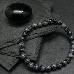 Shop Snowflake Obsidian Jewelry! Snowflake Obsidian Genuine Bracelet ~ 7 Inches  ~ 6mm Round Beads | Natural genuine Snowflake Obsidian jewelry. Buy crystal jewelry, handmade handcrafted artisan jewelry for women.  Unique handmade gift ideas. #jewelry #beadedjewelry #beadedjewelry #gift #shopping #handmadejewelry #fashion #style #product #jewelry #affiliate #ad
