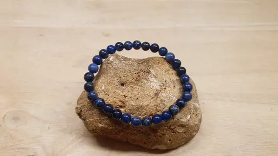 Blue Sodalite Bracelet. Elastic Stretch Stacking Bracelets For Women. Reiki Jewelry Uk.