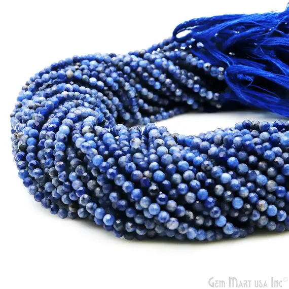 Sodalite Gemstone Beads Rondelle, 3mm Sodalite Faceted Gemstone Round Beads, Curtain Beads, Gemstone Rondelle Beads, Gemmartusa, Rlsd-70042