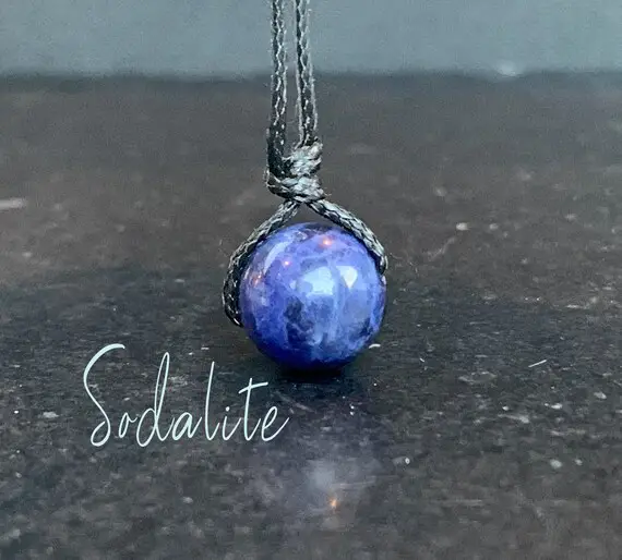 Sodalite Necklace Crystal Healing Necklace With Gift Card, Chakra Reiki Gift, Symbolic Gift With Meaning. Yoga Gift,