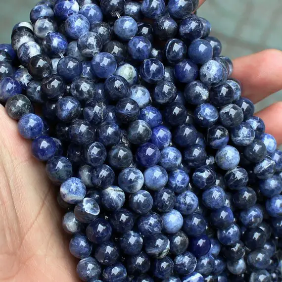 Natural Sodalite Beads Blue Sodalite Beads Blue Gemstone Bead Wholesale Healing Crystal