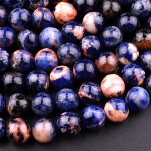 Shop Sodalite Round Beads! AAA Natural Brazilian Orange Sodalite 4mm 5mm 6mm 8mm 9mm 10mm Round Beads 15.5" Strand | Natural genuine round Sodalite beads for beading and jewelry making.  #jewelry #beads #beadedjewelry #diyjewelry #jewelrymaking #beadstore #beading #affiliate #ad