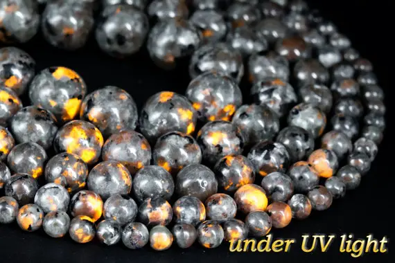 Genuine Natural Gray Fluorescent Sodalite Loose Beads Round Shape 5-6mm 7-8mm 10-11mm 12mm 14-15mm