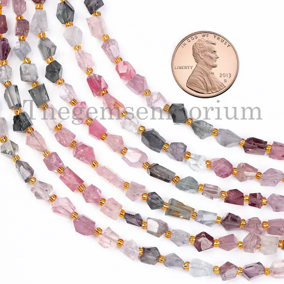 Multi Spinel Nuggets Beads,  3x4-4x7mm Multi Spinel Nuggets, Spinel Faceted Beads, Fancy Nugget Beads, Beads For Jewelry, Spinel Strand