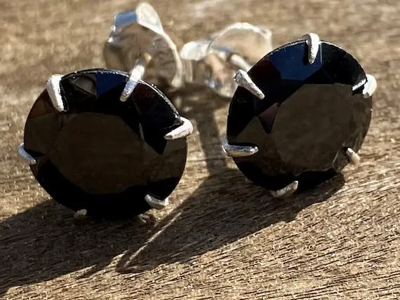 Black Spinel, 925 Silver, Healing Stone Earrings With Positive Energy!