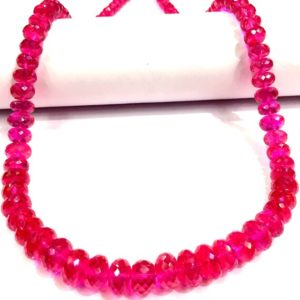 Shop Spinel Necklaces! Aaaa++ Quality~~extremely Beautiful~~pink Spinel Faceted Rondelle Beads Juicy Pink Color Spinel Gemstone Beads High Luster Beads Necklace. | Natural genuine Spinel necklaces. Buy crystal jewelry, handmade handcrafted artisan jewelry for women.  Unique handmade gift ideas. #jewelry #beadednecklaces #beadedjewelry #gift #shopping #handmadejewelry #fashion #style #product #necklaces #affiliate #ad
