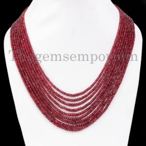 Shop Spinel Necklaces! Natural Unheated Burma Red Spinel Necklace, Burma Red Spinel Rondelle, Faceted Rondelle Necklace, Gemstone Beaded Necklace, Gift For Her | Natural genuine Spinel necklaces. Buy crystal jewelry, handmade handcrafted artisan jewelry for women.  Unique handmade gift ideas. #jewelry #beadednecklaces #beadedjewelry #gift #shopping #handmadejewelry #fashion #style #product #necklaces #affiliate #ad