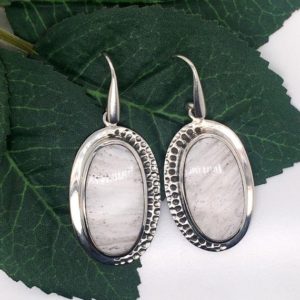 Shop Scolecite Jewelry! Sterling silver dangle earrings, Sterling silver natural gemstone earrings, Sterling silver earrings, Mother’s Day Gift | Natural genuine Scolecite jewelry. Buy crystal jewelry, handmade handcrafted artisan jewelry for women.  Unique handmade gift ideas. #jewelry #beadedjewelry #beadedjewelry #gift #shopping #handmadejewelry #fashion #style #product #jewelry #affiliate #ad