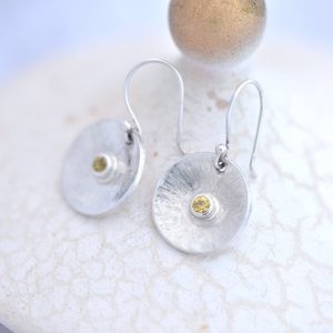Shop Yellow Sapphire Earrings! Handmade Yellow Sapphire Earrings, Round Sterling Silver and Sapphire Gemstone Earrings | Natural genuine Yellow Sapphire earrings. Buy crystal jewelry, handmade handcrafted artisan jewelry for women.  Unique handmade gift ideas. #jewelry #beadedearrings #beadedjewelry #gift #shopping #handmadejewelry #fashion #style #product #earrings #affiliate #ad