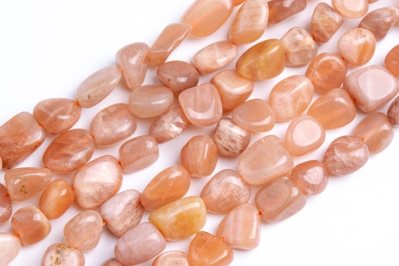 Genuine Natural Sunstone Loose Beads Grade A Pebble Nugget Shape 8-10mm
