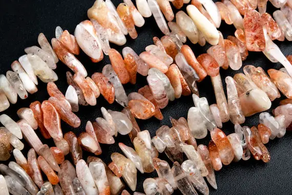 Genuine Natural Multicolor Sunstone Loose Beads Stick Pebble Chip Shape 12-24x3-5mm
