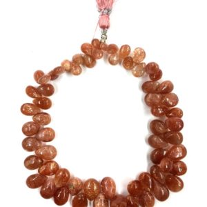 Shop Sunstone Bead Shapes! Natural Smooth 10" Strand Sunstone Almond Beads 6-9mm Almond Shape Gemstone Beads | Natural genuine other-shape Sunstone beads for beading and jewelry making.  #jewelry #beads #beadedjewelry #diyjewelry #jewelrymaking #beadstore #beading #affiliate #ad