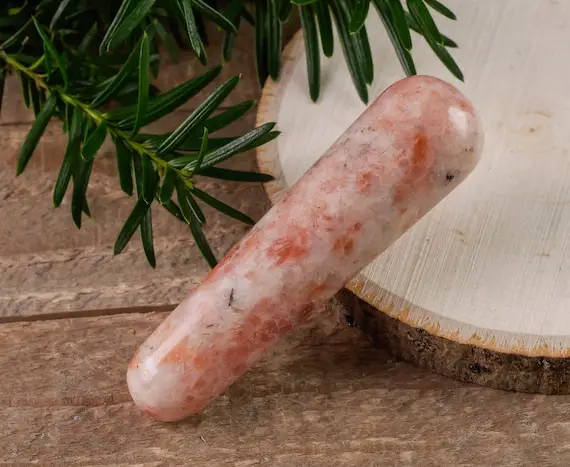 Sunstone Crystal Massage Wand - Crystal Wand, Self Care, Healing Crystals And Stones, E1143