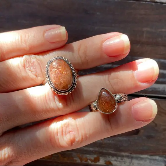 Sunstone Rings - Crystals, Jewelry