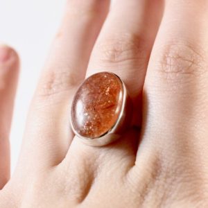 Shop Sunstone Rings! Sparkling Sunset Ring // Sunstone Jewelry // Sterling Silver // Village Silversmith | Natural genuine Sunstone rings, simple unique handcrafted gemstone rings. #rings #jewelry #shopping #gift #handmade #fashion #style #affiliate #ad