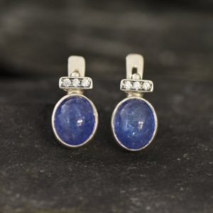 Shop Tanzanite Earrings! Tanzanite Earrings, Natural Tanzanite, Blue Dainty Earrings, Oval Studs, December Birthstone, Antique Earrings, Vintage Silver Earrings | Natural genuine Tanzanite earrings. Buy crystal jewelry, handmade handcrafted artisan jewelry for women.  Unique handmade gift ideas. #jewelry #beadedearrings #beadedjewelry #gift #shopping #handmadejewelry #fashion #style #product #earrings #affiliate #ad