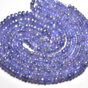 Shop Tanzanite Necklaces! 16 Inches Strand Natural Tanzanite Rondelle Beads 3mm to 6mm Faceted Gemstone Rondelle Beads Superb Tanzanite Beads Necklace Beads No5512 | Natural genuine Tanzanite necklaces. Buy crystal jewelry, handmade handcrafted artisan jewelry for women.  Unique handmade gift ideas. #jewelry #beadednecklaces #beadedjewelry #gift #shopping #handmadejewelry #fashion #style #product #necklaces #affiliate #ad