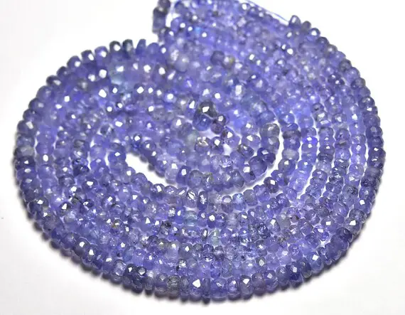 16 Inches Strand Natural Tanzanite Rondelle Beads 3mm To 6mm Faceted Gemstone Rondelle Beads Superb Tanzanite Beads Necklace Beads No5512