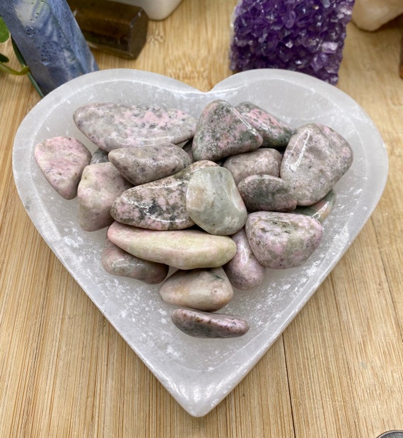 Tumbled Pink Thulite Or Rosaline Stone With Gift Bag Tumbled Pink Thulite Or Rosaline Stone With Gift Bag